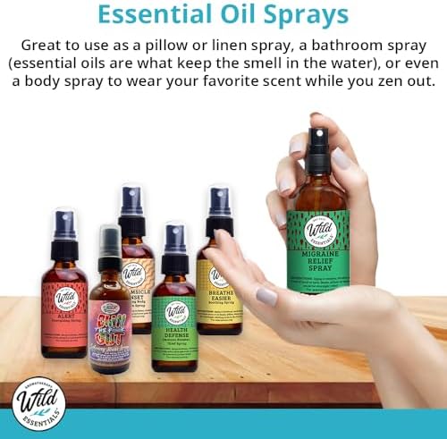 Wild Essentials All Natural Essential Oil Sprays, 2 Ounce, 60ml, Organic Witch Hazel, Aromatherapy, Made in USA - Image 2