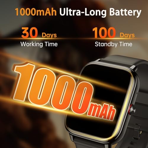 Smart Watch Fitness Tracker for Men Women, Answer/Make Call, 1000 mAh Battery, 120+ Sport Modes, Step Counter, Sleep Monitor Fitness Watch, Smartwatch for Android iPhone iOS (Black) - Image 2