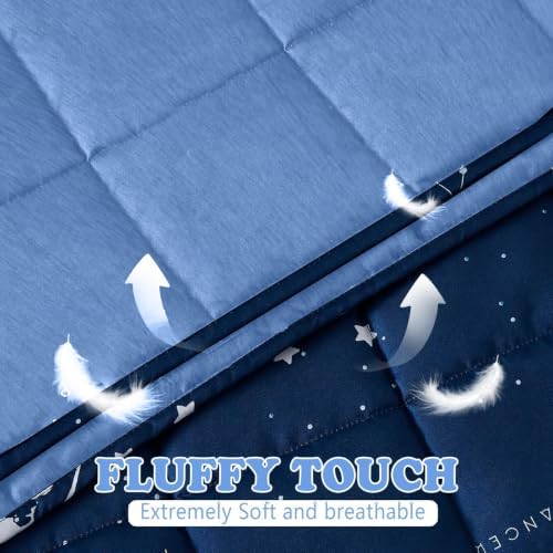 Weighted Blanket - 5 lbs Cooling Navy Starry Sky Heavy Blanket - Small Size Breathable Lap Blanket for Hot Sleepers(36"x48", 5 lbs) - Image 3