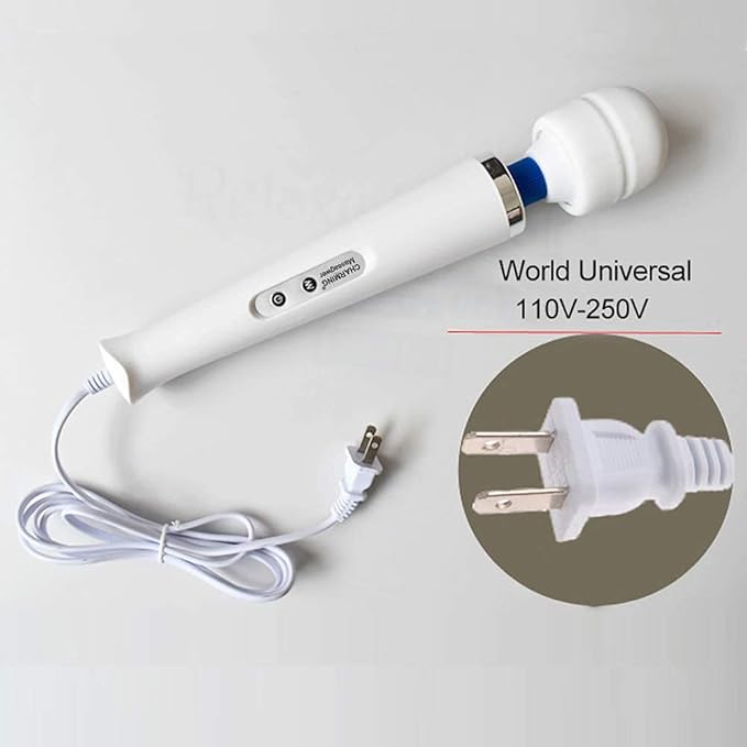 CHARMING 10 Speeds Wired Powerful Handheld Back Massager with Strong Vibration, Personal Therapy Massager for Sports Recovery, Muscle Aches, Full Body Pain (White) - Image 7