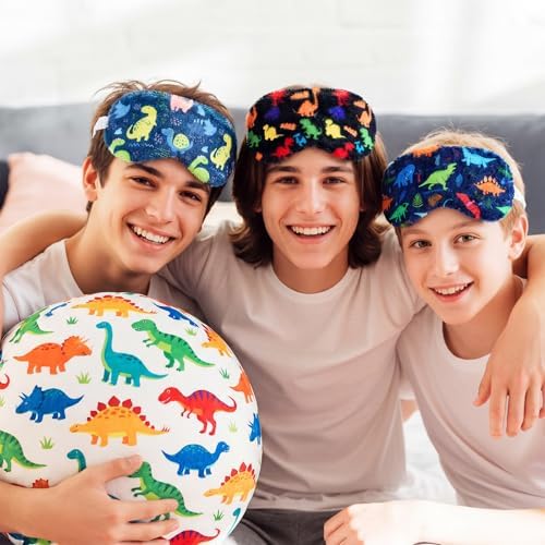 Cuffbow 6 Pack Fuzzy Sleep Masks Plush Eye Mask,Dinosaur,Colorful - Image 6