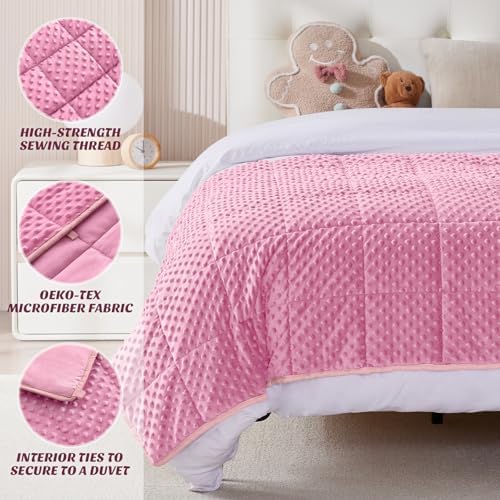 anfie Weighted Blanket(20"x30" 2lbs) Weighted Blanket Cooling Blanket for Resting,Throw Size Breathable Blanket with Premium Glass Bead(Pink) - Image 5