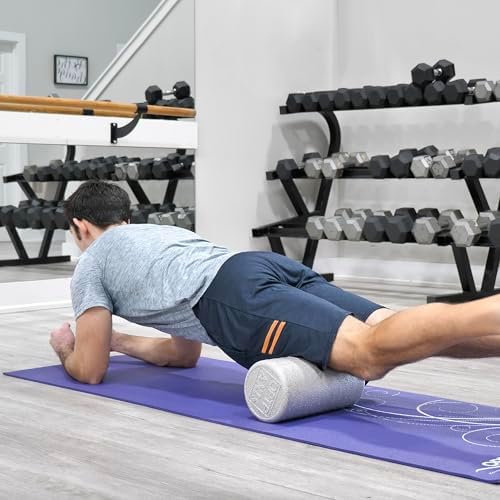 OPTP Silver AXIS Moderately Firm Foam Roller – Round, Silver, 12" x 6" - Image 4