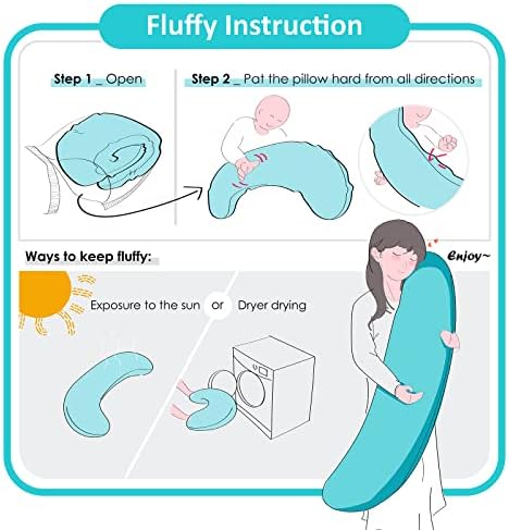 BYRIVER 43" Mint Green Cooling Side Sleeping Body Pillow for Adults Women Men, Contour Curved J Shaped Hugging Pillow for Pregnancy Belly Leg Knee Support (XL) - Image 6