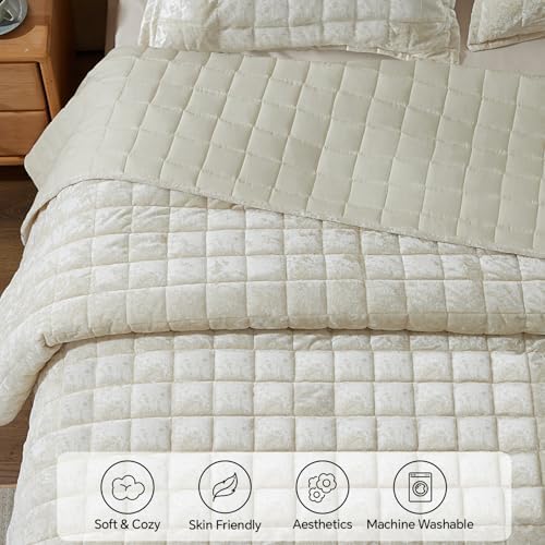 BEDELITE Velvet Quilt Set Queen Size, Luxury Velvet Comforter Bedding - Image 5