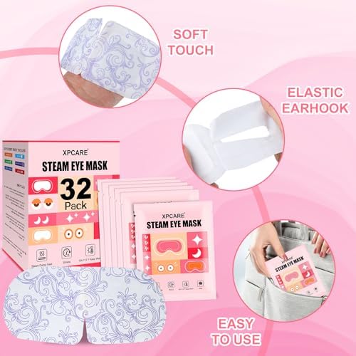 XPCARE 32 Pack Steam Eye Mask Disposable for Dry Eyes Cornea Care (Rose) - Image 5