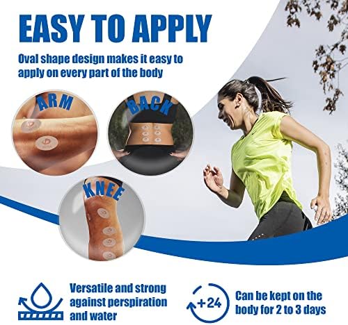 Phiten Metax Power Tape - Oval Shaped Water-Resistant Athletic Tape for Muscle, Knee, Elbow, Shoulder, and Joint Support - Professional Sports Therapeutic Athletic Tape - 50 Pieces - Image 2