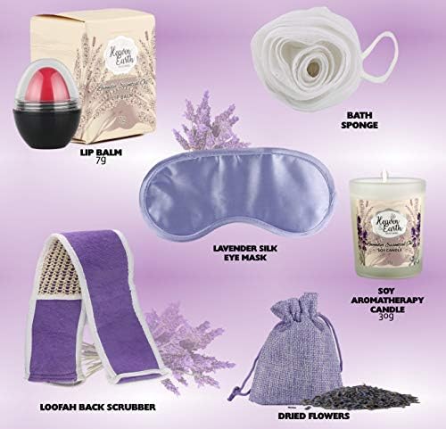 Valentines Gift Baskets for Women Spa Day! Natural Lavender Chamomile Spa Bath Sets for Women Gift Infused with Essential Oils. Sulfate Free Lavender Bath Set Spa Gift Set - Image 5