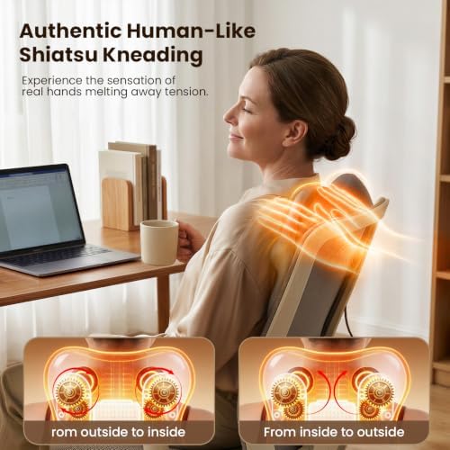 BOB AND BRAD Cordless Back Massager with Heat FSA Eligible HSA, Shiatsu Back Massager for Pain Relief Deep Tissue, 3D Kneading Massage Pillow for Pain Relief, Soothing Full-Body Relief for Family - Image 2