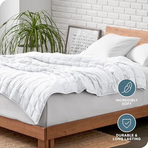 Bare Home Cotton Weighted Blanket (White, 80"x87" 25lbs) - Image 5