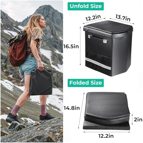Sckee 2026 Upgraded XL Portable Toilet for Adults,Tall Camping Toilet with Lid and Convenient Carry Bag, Portable Potty for Camping, Hiking, Car Travel,Truck, RV, Boating, Road Trips, Beach - Image 3