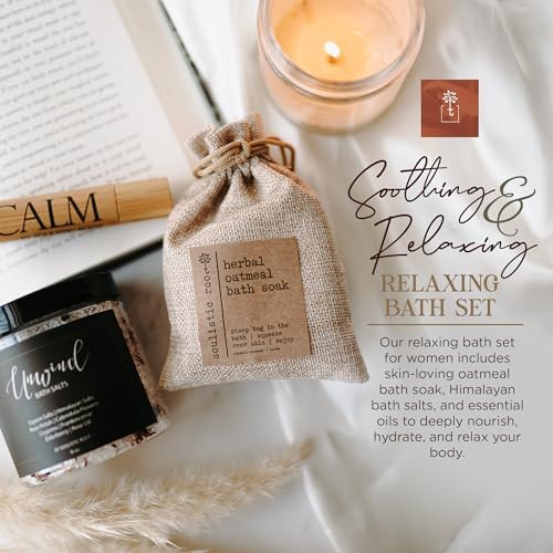 Relaxing Bath Gift Set for Women – Ready-to-Gift Spa Gift Set with Calm Essential Oil Roller, Epsom Bath Salts & Organic Lavender Oatmeal Bath Soak by Soulistic Root - Image 2