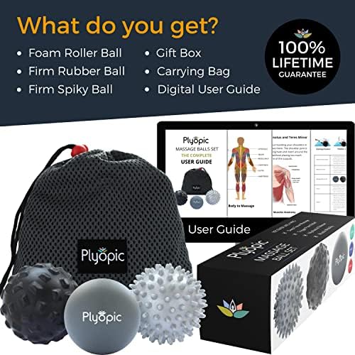 Plyopic. Massage Ball Set – for Deep Tissue Muscle Massage, Myofascial Release, Trigger Points, Mobility, Plantar Fasciitis - Eliminate Muscle Tension & Tightness in Your Back Neck Foot - Image 2