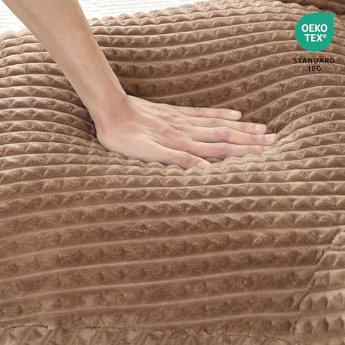 Reading Pillow with Arms for Bed,Compact Backrest for Teens,Khaki Flannel,M - Image 6