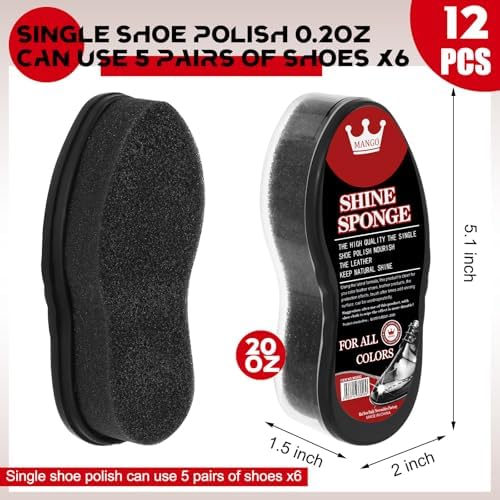 Loopeer 12Pcs Shoe Shine Sponge, Instant Leather Care - Image 2