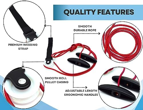 LiftAid Shoulder Pulley for Physical Therapy with Exercise Guide - Improves Shoulder Strength & Range of Motion - Reduces Pain, Helps in Muscle Recovery - Physical Therapy Equipment (Red) - Image 2