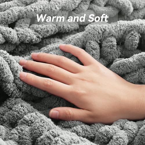 Negwoo Chunky Knit Throw Blanket, Knitted Throw Chenille Yarn, 50"*60" - Image 7