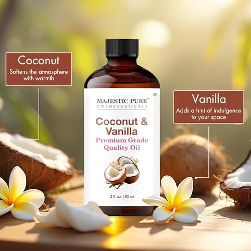 Majestic Pure Coconut Vanilla Essential Oil for Diffuser - 2 Fl Oz - Image 2