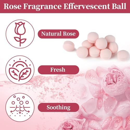 Manicure Spa Balls 8oz - Moisturizing Nail Soaking Tablets, Rose - Image 3