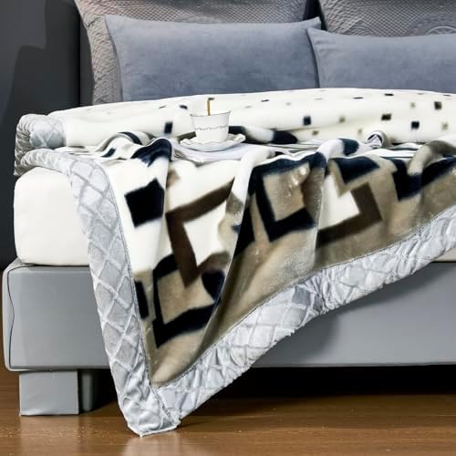 Korean Mink Blanket 59×79 inch, Silky Soft and Warm,2 Ply Reversible Raschel Bed Blanket for Single Bed. - Image 3