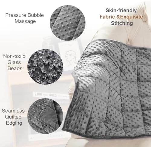 Alomidds Weighted Blanket 7lbs for Adults, Cozy Luxury Breathable Weighted Lap Blanket, Small Weighted Blanket for Travel, Relaxation, Sleeping, Grey, 29" x 24" - Image 3