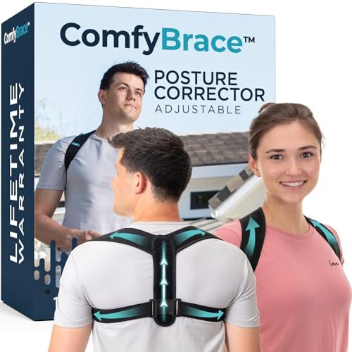 ComfyBrace Posture Corrector for Men and Women, Back Brace Straightener by HOME
