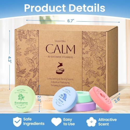 SeasonBliss Shower Steamers 60 PCS with 6 Scents, Shower Bombs for Women - Image 2