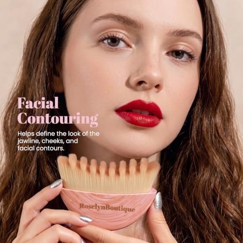 ROSELYNBOUTIQUE Lymphatic Contour Face Brush & Gua Sha Facial Tools - Image 3