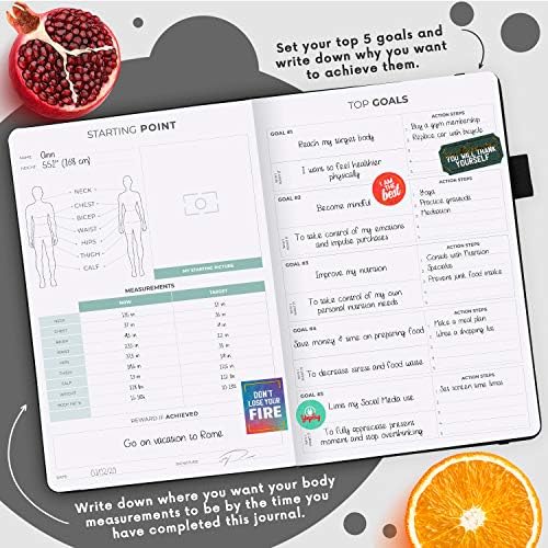 Clever Fox Wellness Planner & Food Journal for Weight Loss, A5 Black - Image 3