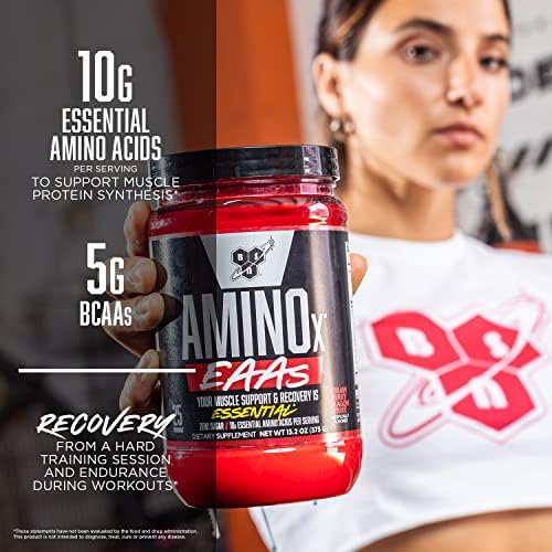 BSN Amino X EAAs, Muscle Recovery and Endurance, 10g Essential Amino Acids, 5g BCAAs, Zero Sugar, Caffeine Free, Jungle Juice, 13.2oz, 25 Servings - Image 3