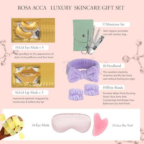 42 Pcs Mother's Day Gifts, Super Fruit Bath and Body Spa Gift Basket Set for Women, Facial Skin Care Kit, Self-Care Gifts Basket Set, Lip Gloss, Face Sheet Mask, Birthday, Christmas, Anniversary, Mom - Image 5