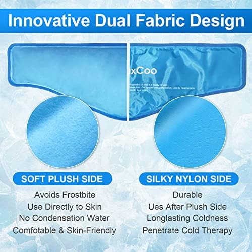 Neck Ice Pack Wrap, RelaxCoo Reusable Gel Ice Pack for Neck Shoulders, Cold Compress Therapy for Pain Relief, Injuries, Swelling, Bruises, Sprains, Inflammation and Cervical Surgery Recovery - Image 3