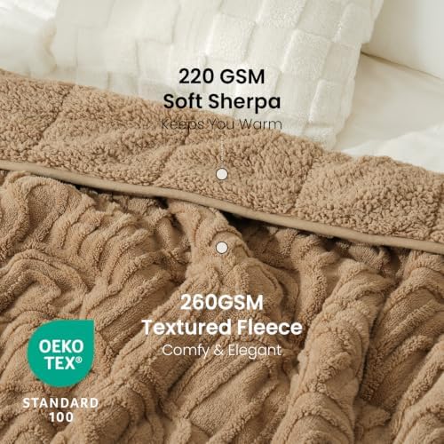Drewin Weighted Blanket Queen Size for Adults 15lbs,Brown,48" x 72" - Image 3