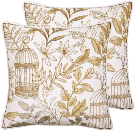 patdrea Designer French Velvet Throw Pillow Cover,Set of 2,18"x18"-Aviary by patdrea