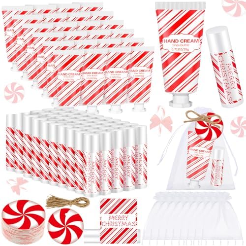 144 Pcs Christmas Candy Lip Balm Hand Cream Party Favor Gifts by Heigble