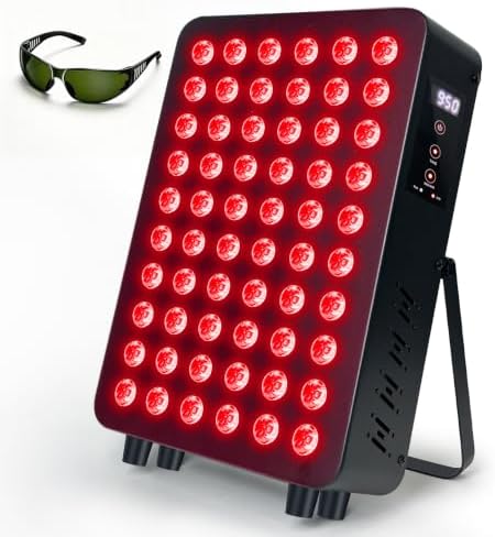 Rika Red Light Therapy for Face and Body,Dual Chip Elite Grade 60 LED Red Infrared Light Device with Near-Infrared Light 660nm 850nm High Power Light Therapy Panel, Ideal for Body, Face, 300W by RIKA
