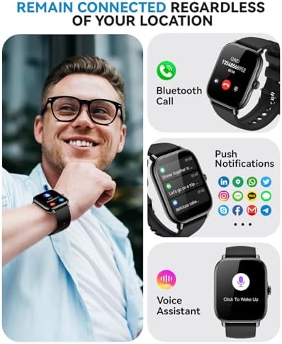 Smart Watch for Women Men- Answer/Make Call, 2025 IP68 Waterproof Fitness Step Tracker Watch with Sleep Monitor/Activity Counter/110+ Sport Mode, Smartwatch for Andriod iPhone iOS Samsung Compatible - Image 2