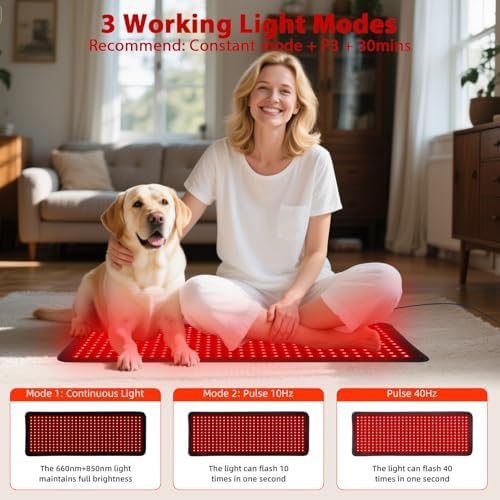 bonodave Red Infrared Light Therapy Mat for Body, 31.75" x 11.5" Red Light Pad Upgraded 3 Chips in 1 Beads 360pcs LEDs 660nm 850nm RLT Device for Body Back Shoulder Knee Joint Pain Relief, Ideal Gift - Image 7