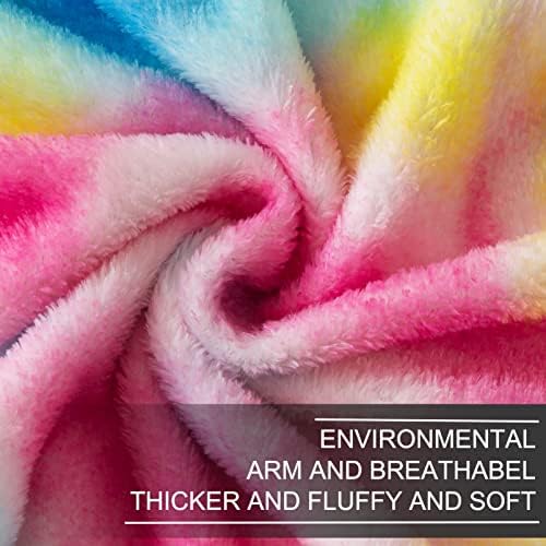 Colorful Blanket Queen Size- Premium Lightweight Anti-Static Rainbow Throw Soft Couth Sofa Cozy Warm Flannel Blankets Plush Gift for Daughter Mom, Bedroom Decor 90" x 90"(Rainbow Queen) - Image 4