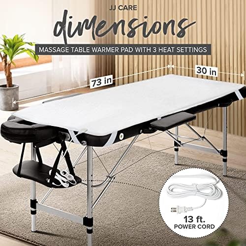 JJ CARE Massage Table Warmer 30"x73", Sherpa Fleece, 3 Heat Control Settings, 13ft Power Cord & Overheat Protection for Massage Therapy Bed Warmer Mattress Table Pad - Image 5