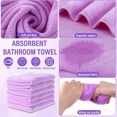 FillTouch 12 Pcs 15L Foldable Foot Soaking Tub Kit Portable Foot Bath Tub for Soaking Feet with Towel and Storage Bag Soak Spa Bucket for Travel Camping (Purple) - Image 4