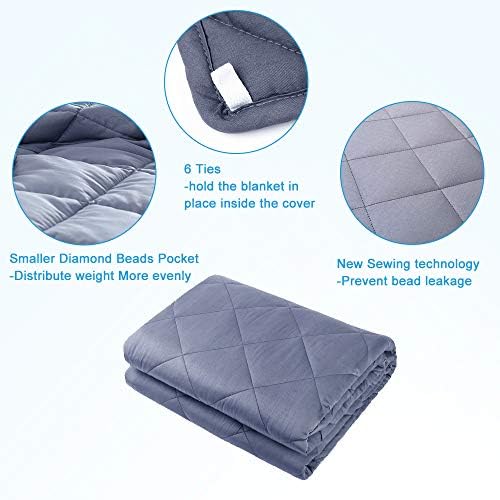 HYPNOSER Weighted Blanket for Kids, Pets (5 lbs, 36"x48",Small Blanket) | Diamond with Glass Beads - Image 4