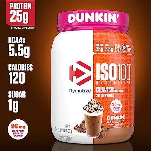 Dymatize ISO100 Protein Powder +Energy, 100% Whey Isolate, Mocha Latte - Image 3