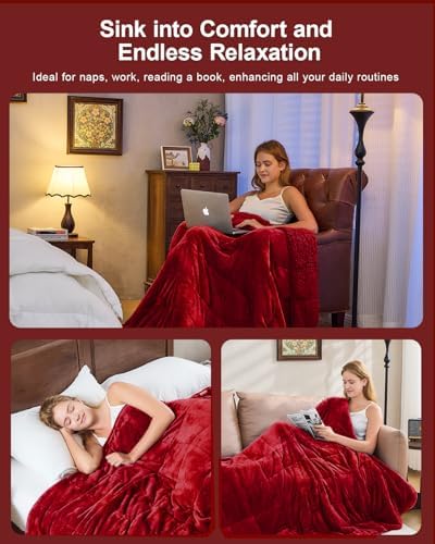Ultra Soft Sherpa Weighted Blanket for Adults, 60"x80" 20lbs Heavy Blankets - Image 5