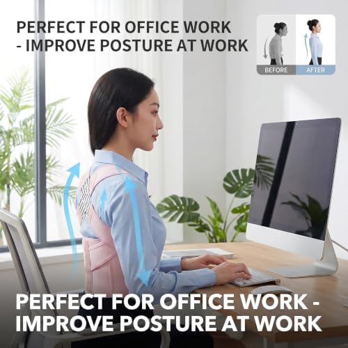 Transform Your Posture with the Back Brace Posture Corrector for Women - Adjustable Upper Support Brace for Neck, Shoulder & Back Straightener - Comfortable & Invisible for All-Day Wear! (Pink, X-Large) - Image 5