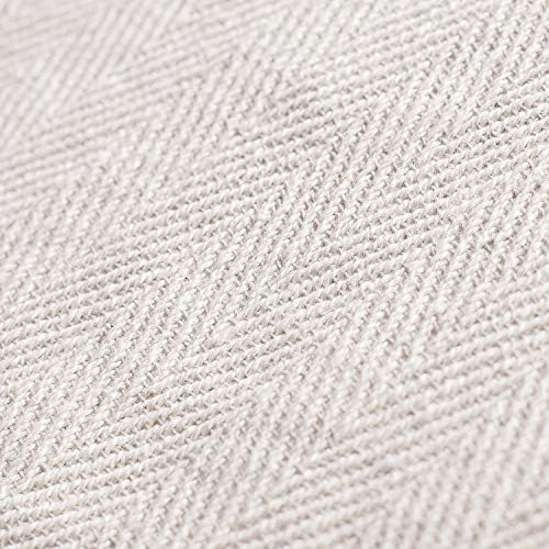 Americanflat 50x60 Throw Blanket - Soft and Breathable Cotton Throw Blanket for Couch, Bed, Chair - Decorative Blankets Perfect for Home, Office, or Outdoor Use - Cream Herringbone Design - Image 3