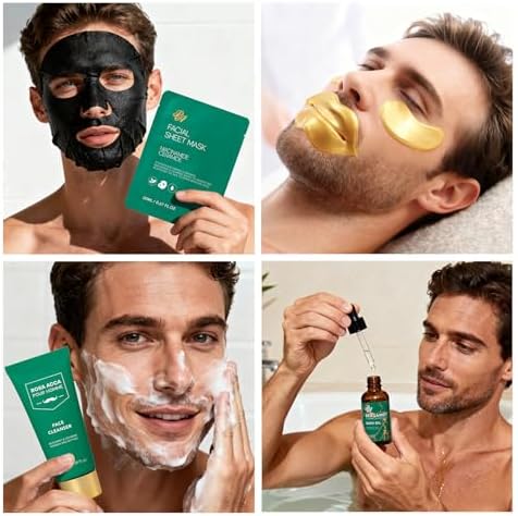 30 pcs Father's Day Gifts, Bergamot Facial Skin Care Set Gifts for Men, Beard Grooming Kit, Bath & Body Gift Basket Set, Self-Care Gift, Face Cleanser, Birthday, Christmas, Anniversary, Husband, Dad - Image 6