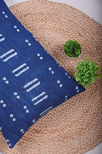 Trade Star Handloomed Authentic Large Bed Pillowcase Throw Cushion Cover 100% Cotton Lumbar Pillow Cover Decorative Spring Farmhouse Indian Couch Pillow for Room Decor (Indigo Blossom 14X22 INCHES) - Image 2