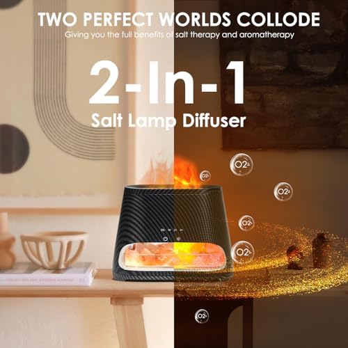 SALKING 2-in-1 Essential Oil Diffuser for Home,Himalayan Salt Lamp Diffuser - Image 3
