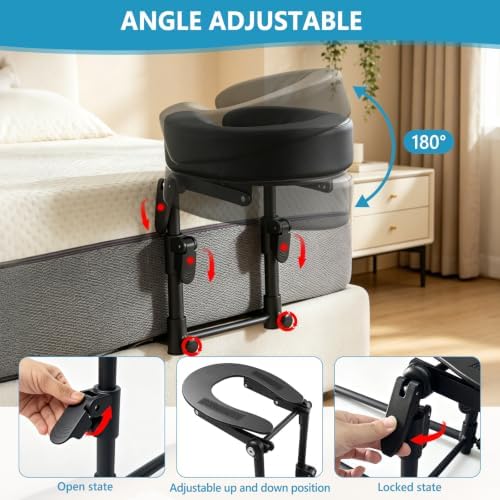Massage Headrest for Bed, Massage Face Cradle at Home, Adjustable Bed Massage Head Holder for Sleeping Mattress, Face Down Pillow After Eye Surgery (Black) - Image 2